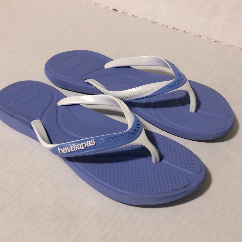 havaianas Sandals Shoes SZ 7/8 Blue Purple Flip Flops